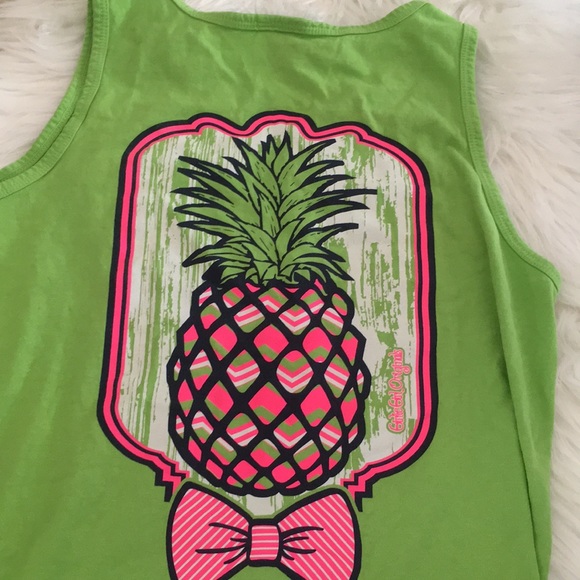 Comfort Colors Tops Lime Green Pineapple Tank Poshmark